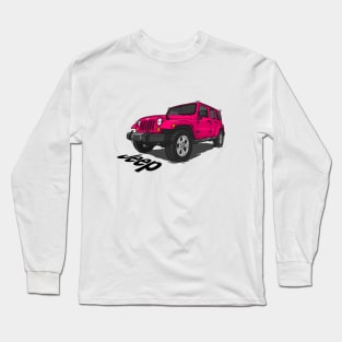 Jeep Wrangler - Pink Long Sleeve T-Shirt